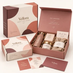 Custom PR boxes with branded print and fitted inserts for press campaigns