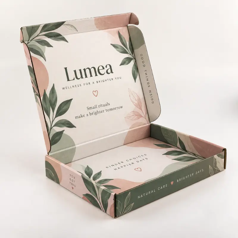 Custom Letterbox Postal Boxes in slim corrugated cardboard for UK ecommerce deliveries
